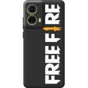 Черный чехол BoxFace Motorola G85 Free Fire White Logo