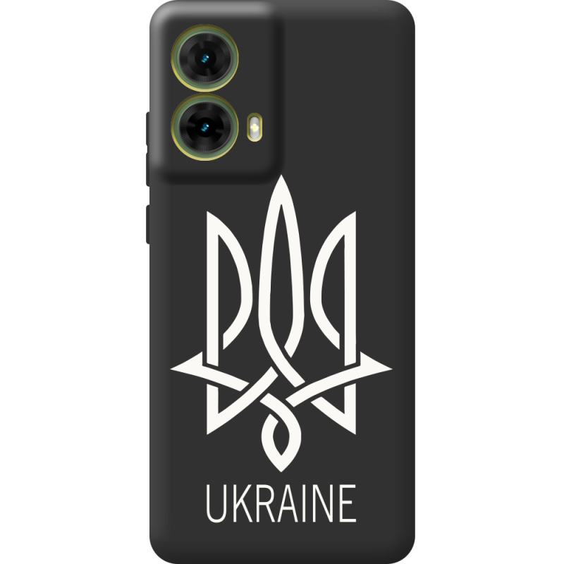 Черный чехол BoxFace Motorola G85 Тризуб монограмма ukraine