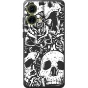 Черный чехол BoxFace Motorola G85 Skull and Roses