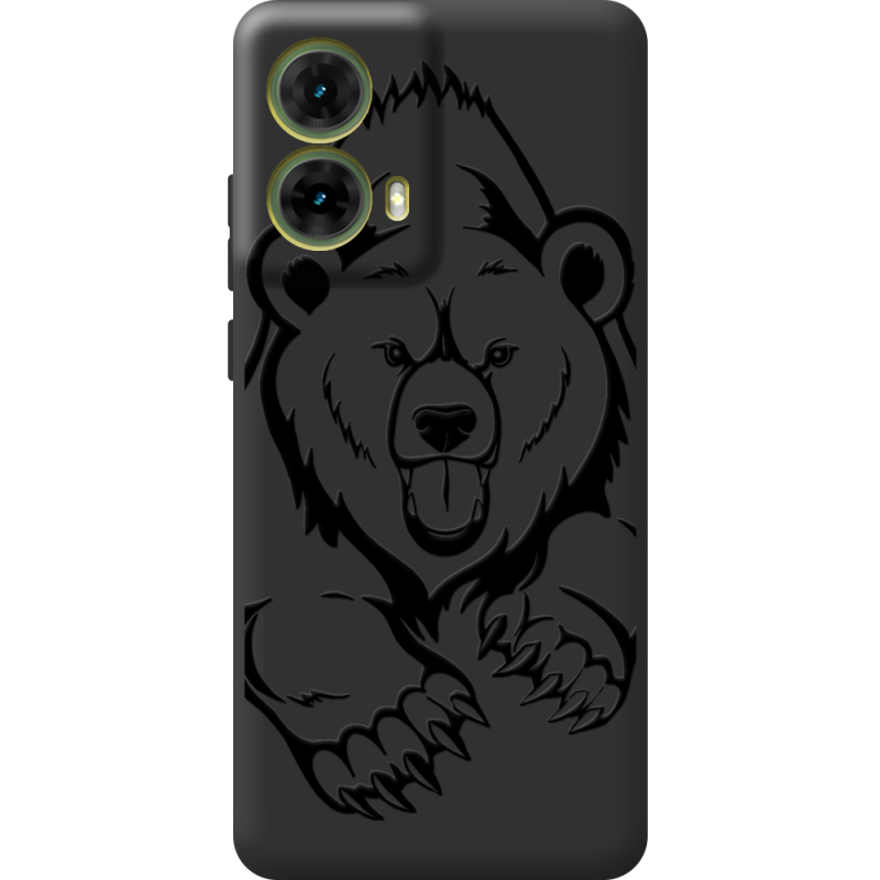 Черный чехол BoxFace Motorola G85 Grizzly Bear