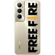 Прозрачный чехол BoxFace Realme C65 Free Fire Black Logo