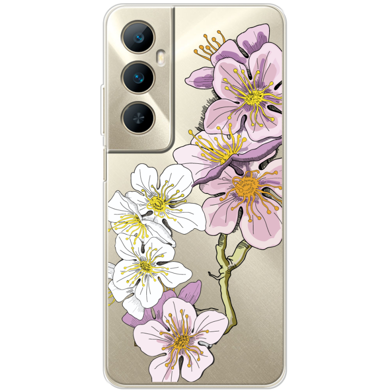 Прозрачный чехол BoxFace Realme C65 Cherry Blossom