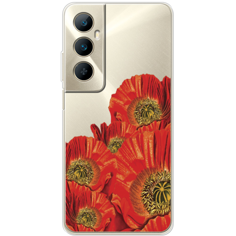 Прозрачный чехол BoxFace Realme C65 Red Poppies