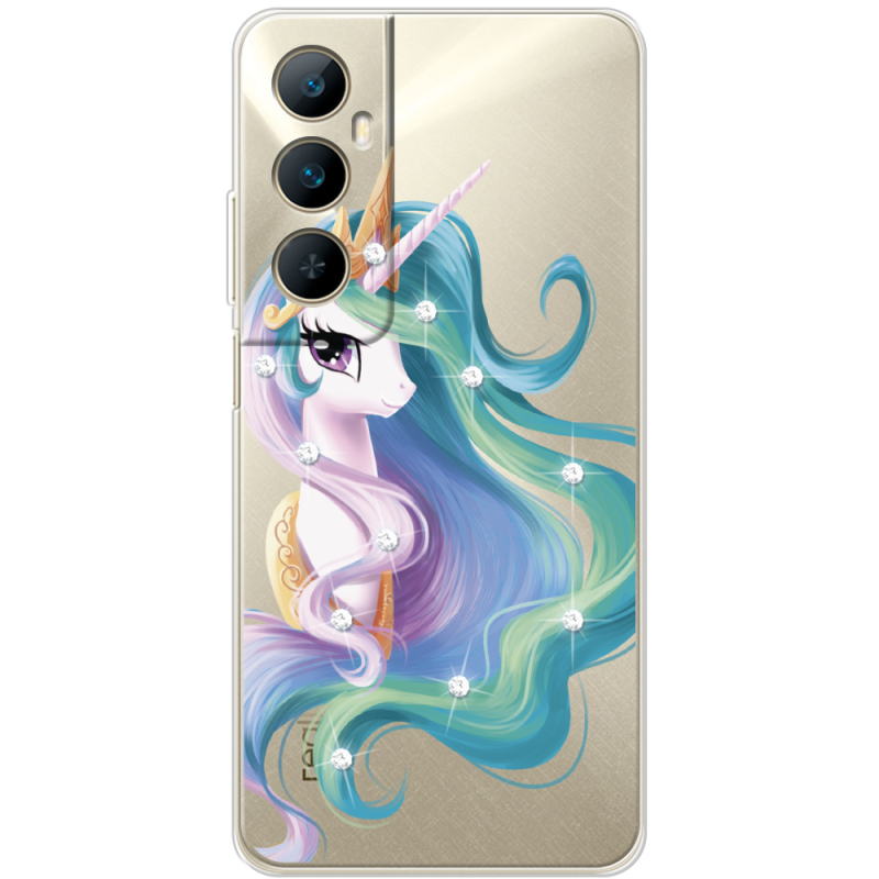 Чехол со стразами Realme C65 Unicorn Queen