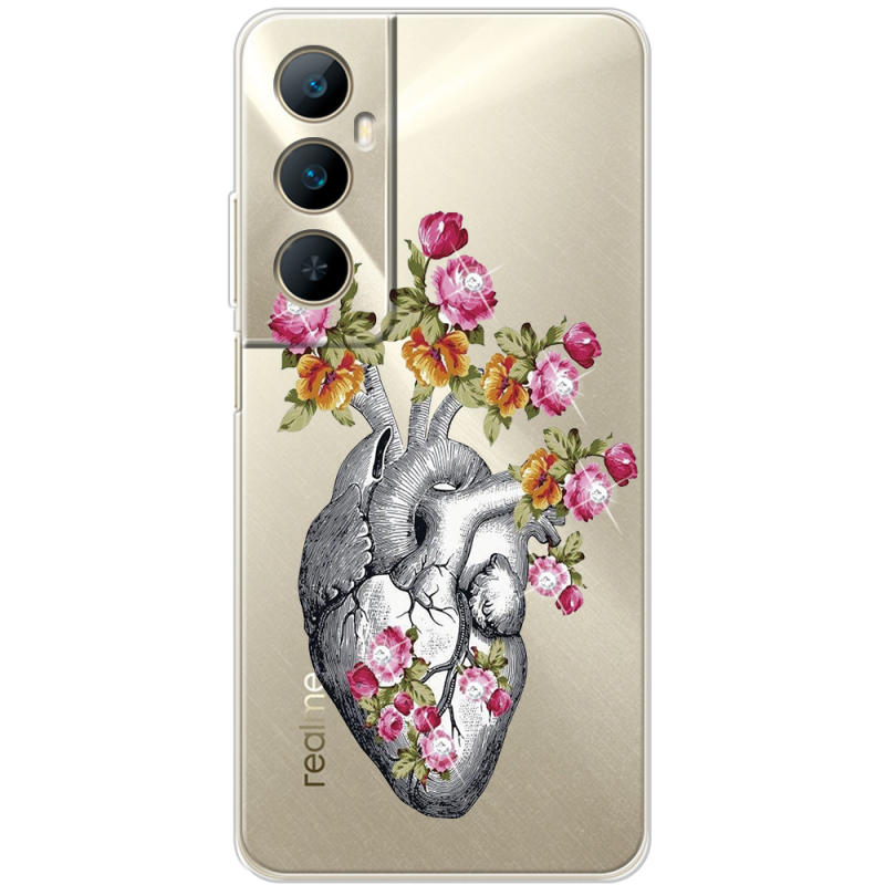 Чехол со стразами Realme C65 Heart