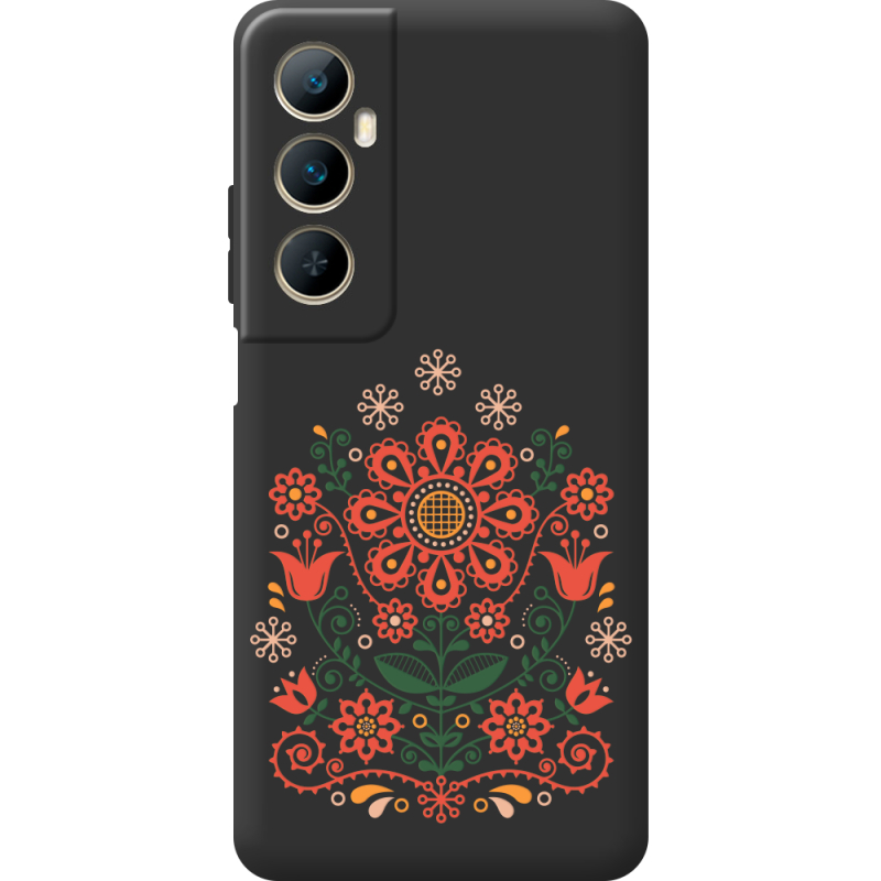 Черный чехол BoxFace Realme C65 Ukrainian Ornament