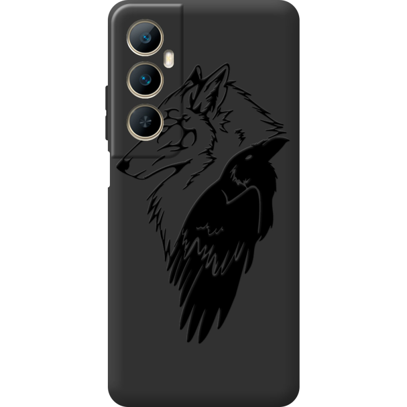 Черный чехол BoxFace Realme C65 Wolf and Raven