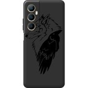 Черный чехол BoxFace Realme C65 Wolf and Raven