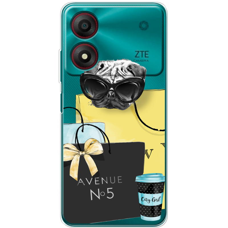 Прозрачный чехол BoxFace ZTE Blade A34 Fashion Pug