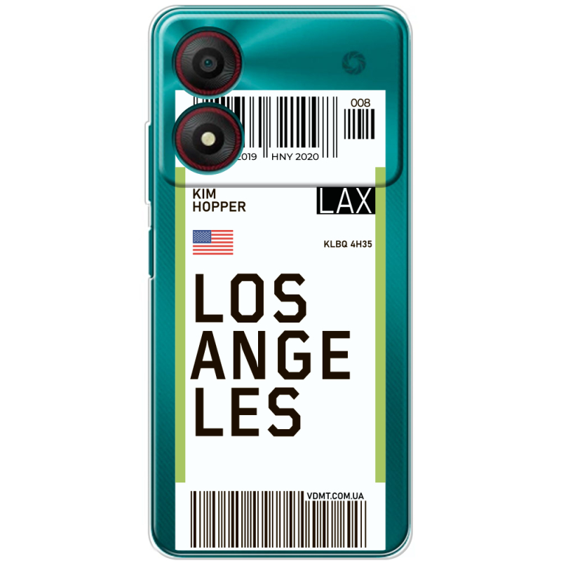 Прозрачный чехол BoxFace ZTE Blade A34 Ticket Los Angeles