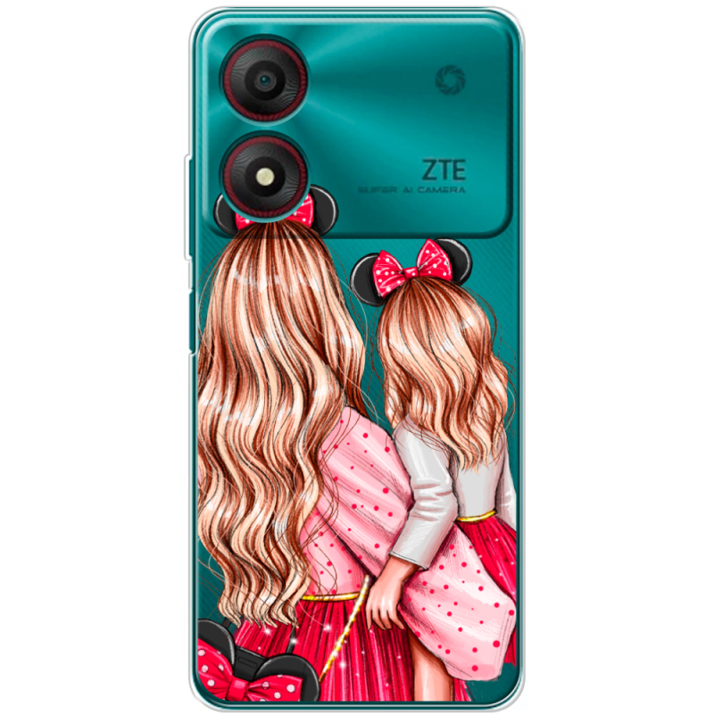 Прозрачный чехол BoxFace ZTE Blade A34 Mouse Girls