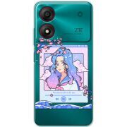 Прозрачный чехол BoxFace ZTE Blade A34 The Sakuras Will Cry For You