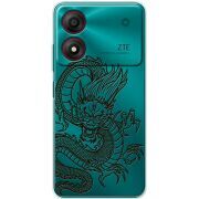 Прозрачный чехол BoxFace ZTE Blade A34 Chinese Dragon