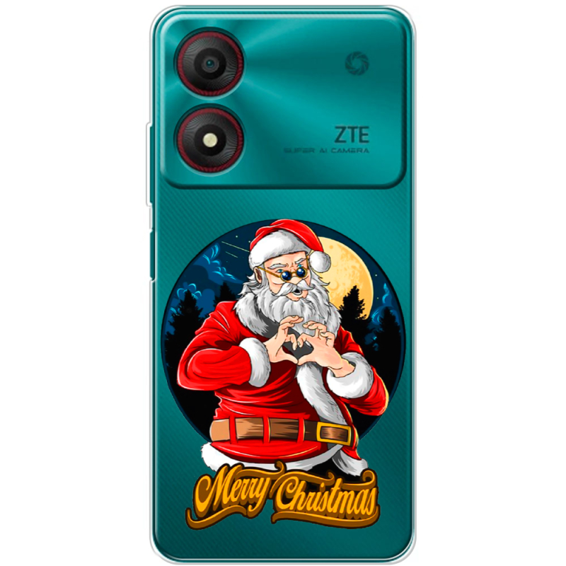 Прозрачный чехол BoxFace ZTE Blade A34 Cool Santa