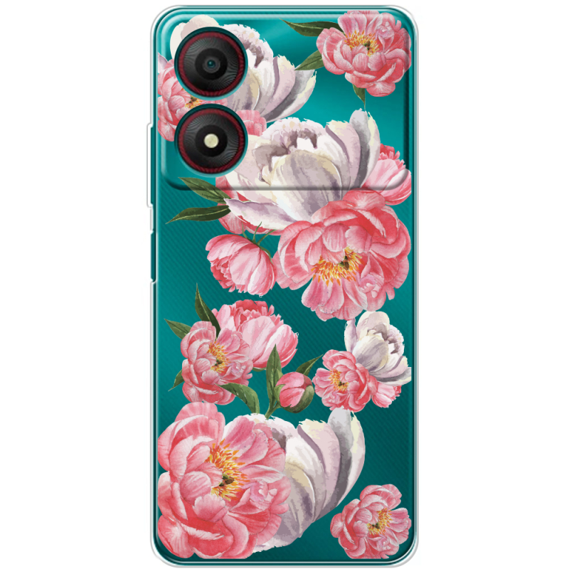 Прозрачный чехол BoxFace ZTE Blade A34 Peony Watercolor Style