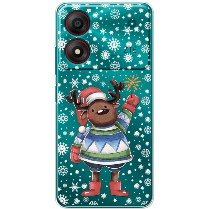 Прозрачный чехол BoxFace ZTE Blade A34 Christmas Deer with Snow