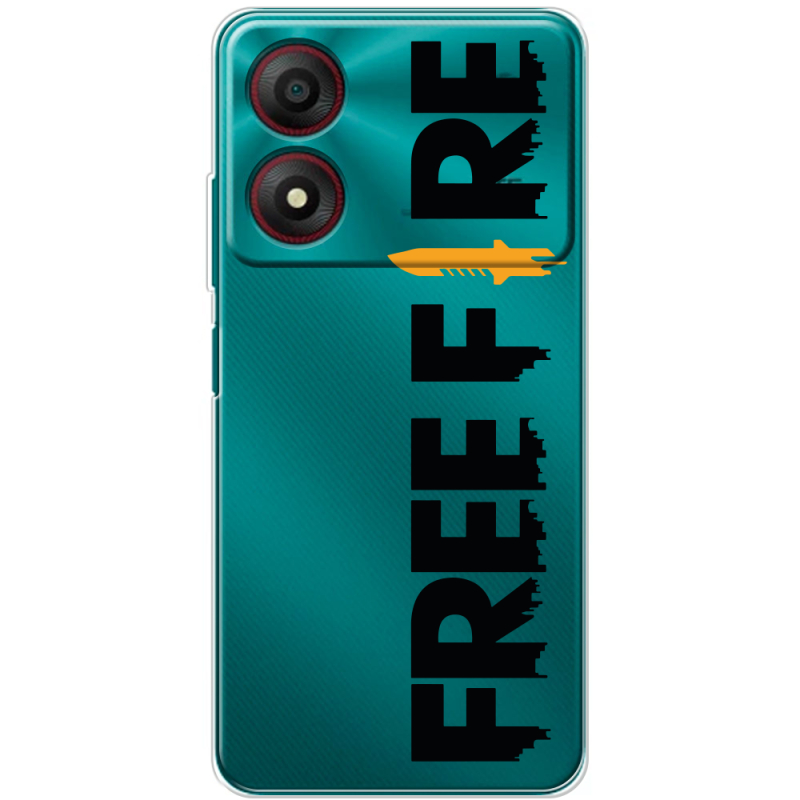 Прозрачный чехол BoxFace ZTE Blade A34 Free Fire Black Logo