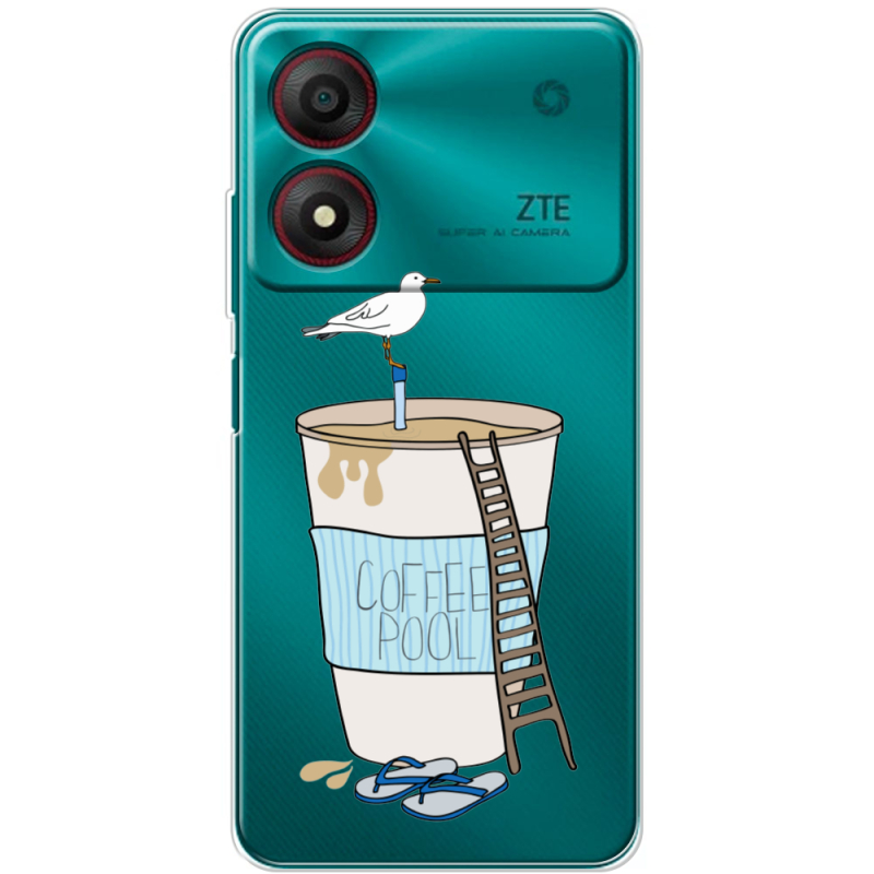 Прозрачный чехол BoxFace ZTE Blade A34 Segull in Cofee Pool