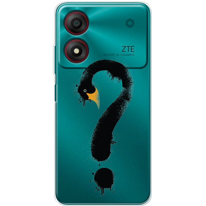 Прозрачный чехол BoxFace ZTE Blade A34 Swan question