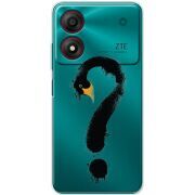 Прозрачный чехол BoxFace ZTE Blade A34 Swan question