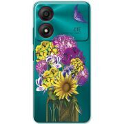 Прозрачный чехол BoxFace ZTE Blade A34 My Bouquet