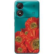 Прозрачный чехол BoxFace ZTE Blade A34 Red Poppies