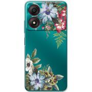 Прозрачный чехол BoxFace ZTE Blade A34 Floral