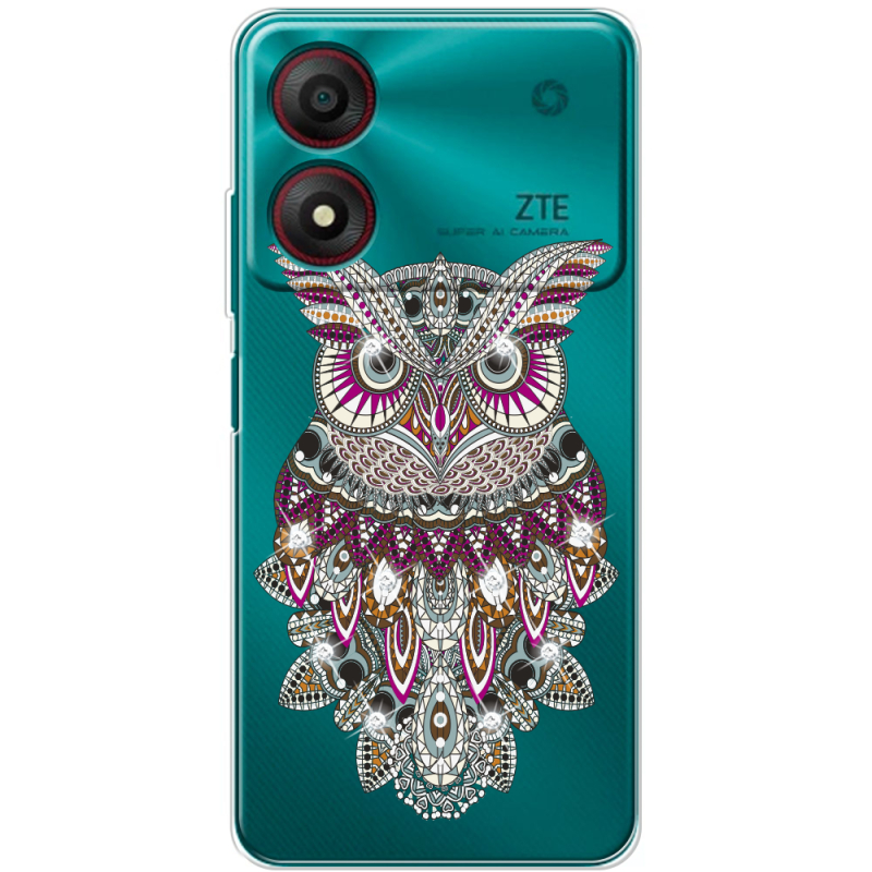 Чехол со стразами ZTE Blade A34 Owl