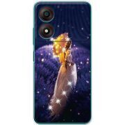 Чехол со стразами ZTE Blade A34 Girl with Umbrella