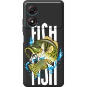 Черный чехол BoxFace ZTE Blade A34 Fish