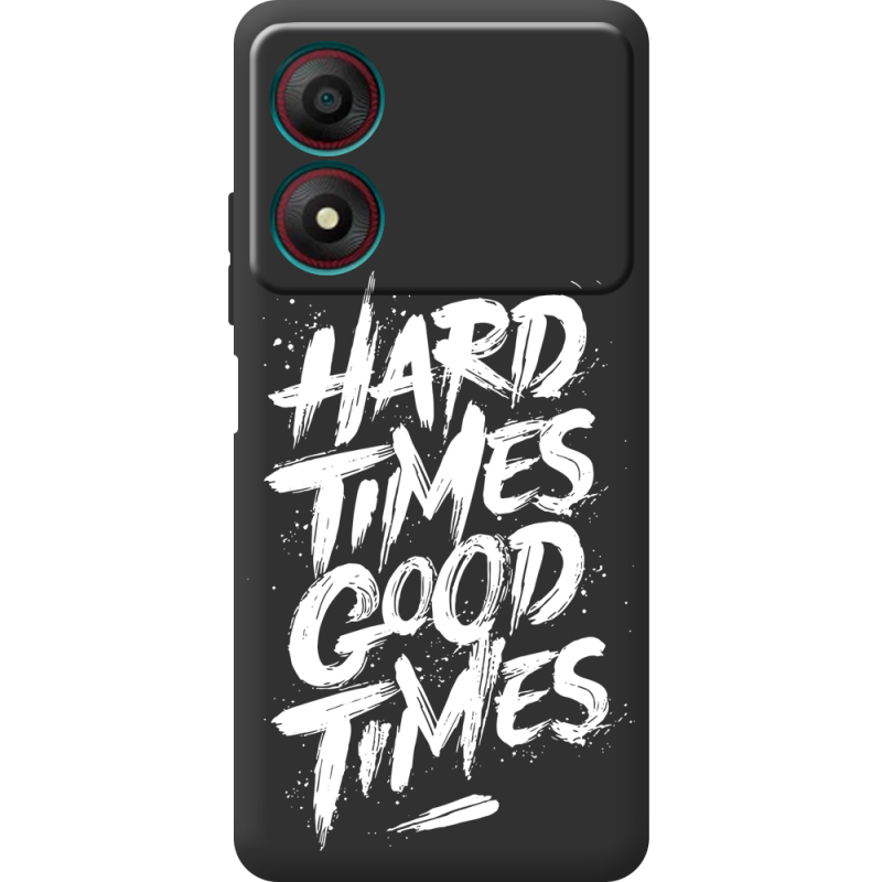 Черный чехол BoxFace ZTE Blade A34 Hard Times Good Times