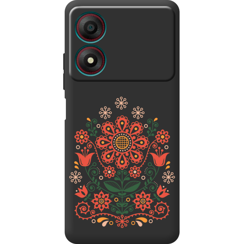 Черный чехол BoxFace ZTE Blade A34 Ukrainian Ornament