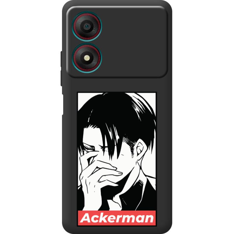 Черный чехол BoxFace ZTE Blade A34 Attack On Titan - Ackerman