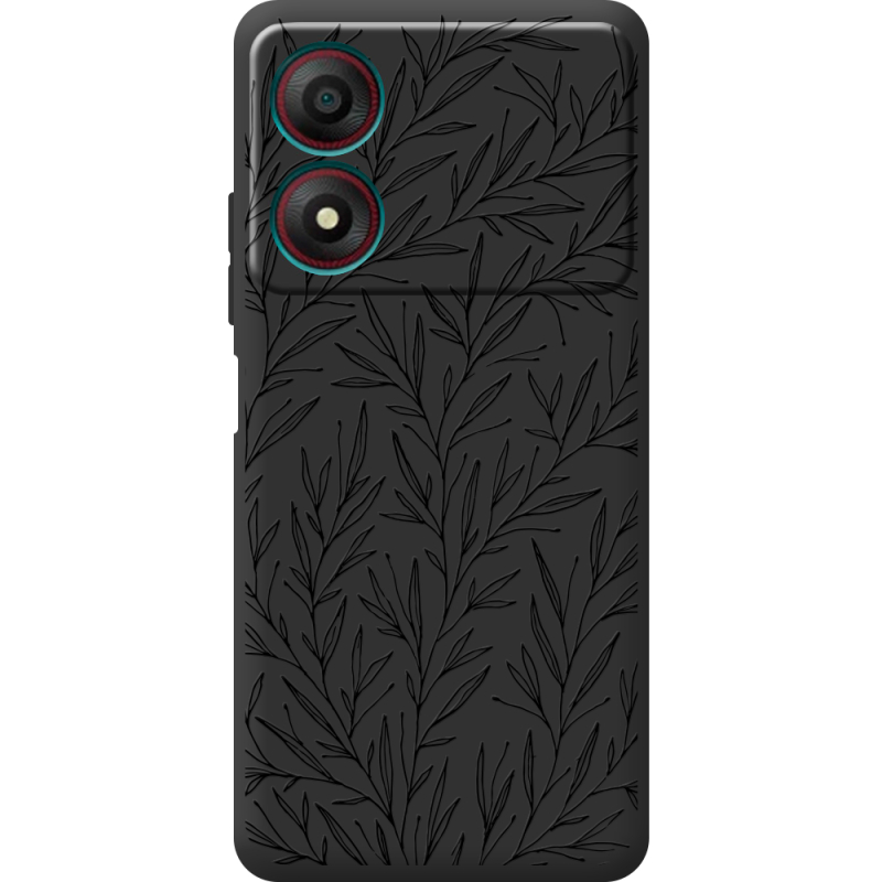 Черный чехол BoxFace ZTE Blade A34 Leaves