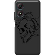 Черный чехол BoxFace ZTE Blade A34 Skull and Roses