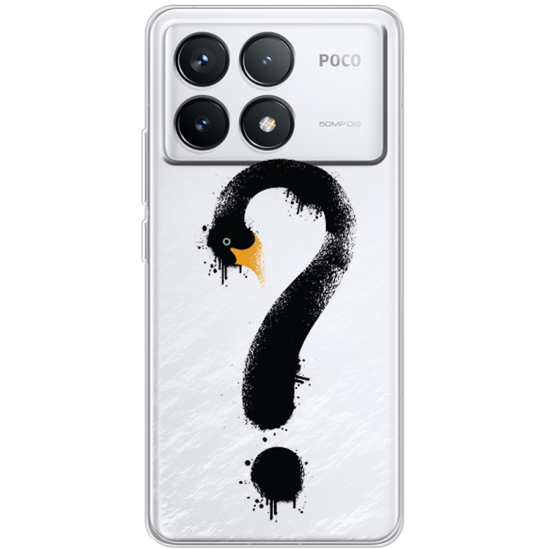 Прозрачный чехол BoxFace Poco F6 Pro Swan question