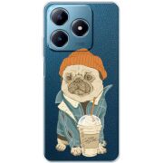 Прозрачный чехол BoxFace Realme C63 4G Dog Coffeeman