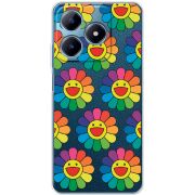 Прозрачный чехол BoxFace Realme C63 4G Hippie Flowers