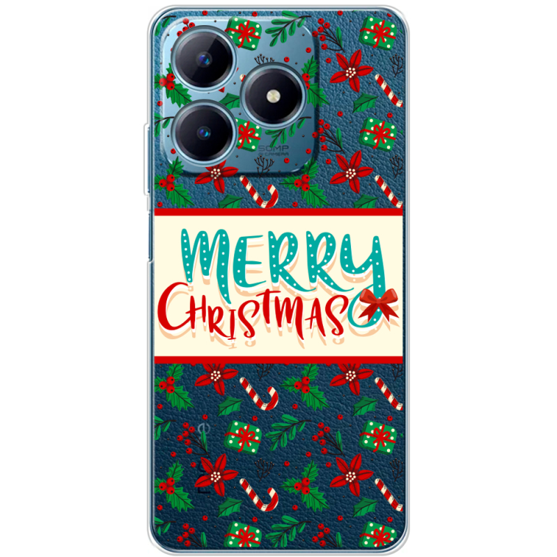 Прозрачный чехол BoxFace Realme C63 4G Vintage Christmas Pattern