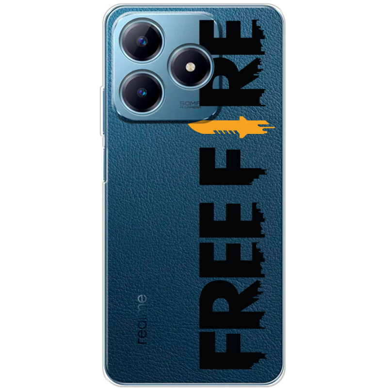 Прозрачный чехол BoxFace Realme C63 4G Free Fire Black Logo