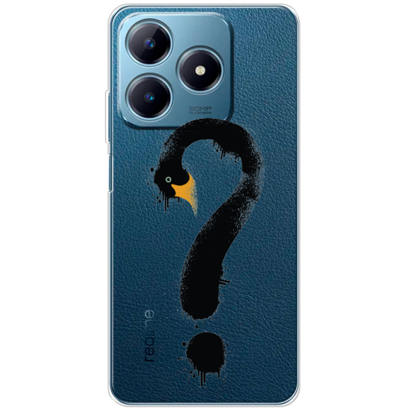 Прозрачный чехол BoxFace Realme C63 4G Swan question