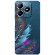 Прозрачный чехол BoxFace Realme C63 4G Feathers