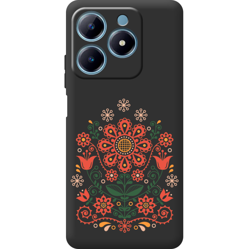 Черный чехол BoxFace Realme C63 4G Ukrainian Ornament