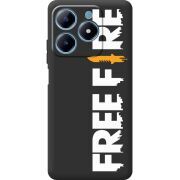 Черный чехол BoxFace Realme C63 4G Free Fire White Logo