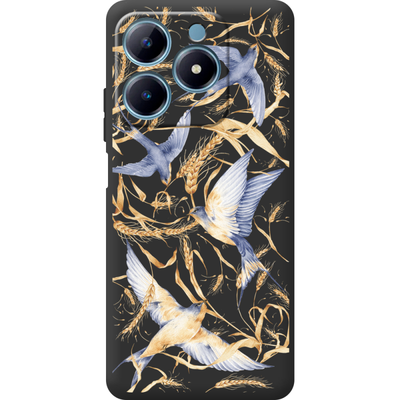 Черный чехол BoxFace Realme C63 4G Ластівки