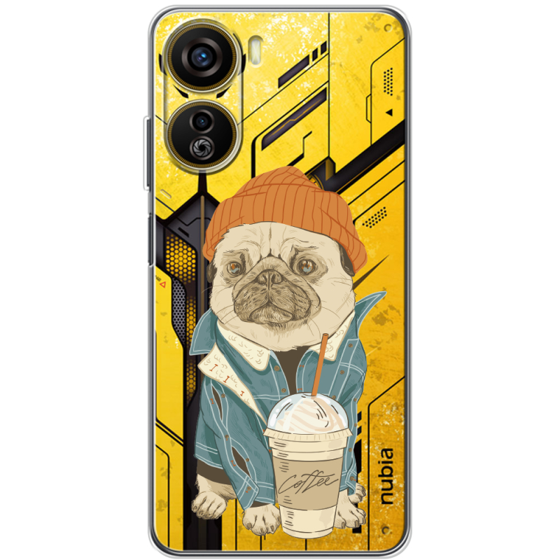 Прозрачный чехол BoxFace Nubia Neo 5G Dog Coffeeman