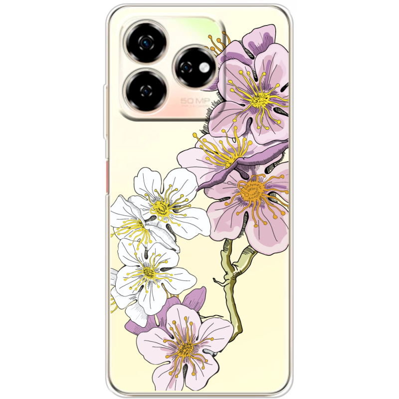 Прозрачный чехол BoxFace Nubia V60 Cherry Blossom