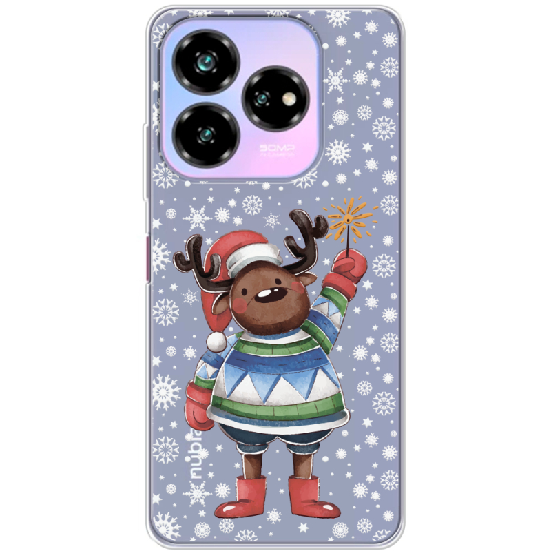 Прозрачный чехол BoxFace Nubia V60 Design Christmas Deer with Snow