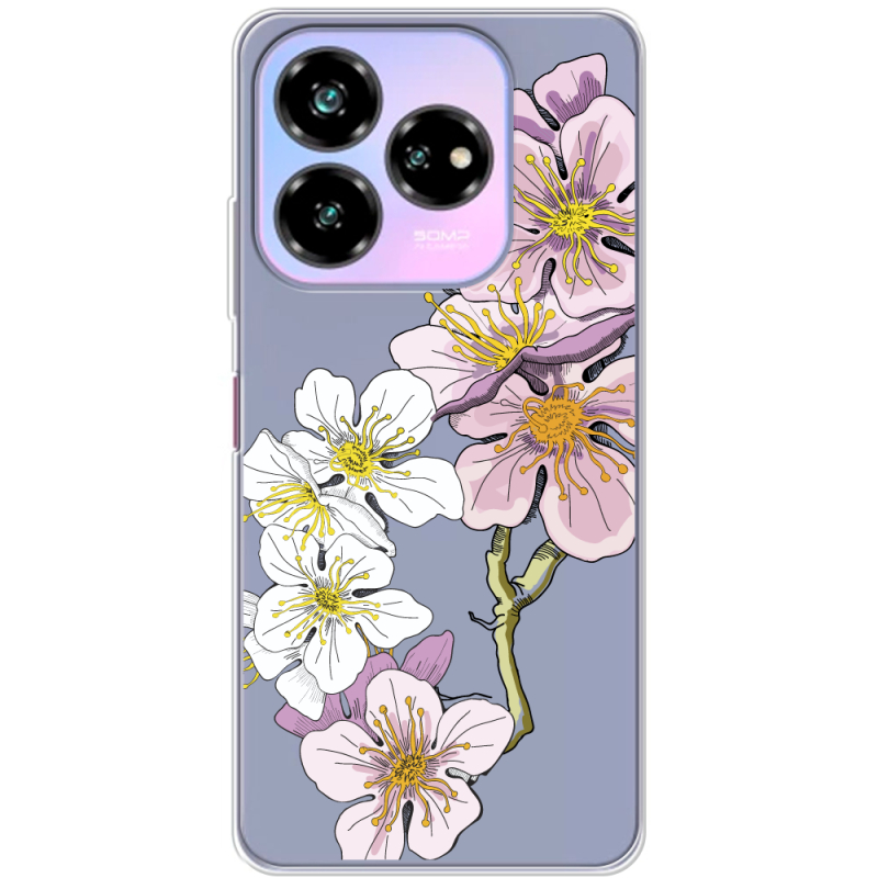 Прозрачный чехол BoxFace Nubia V60 Design Cherry Blossom