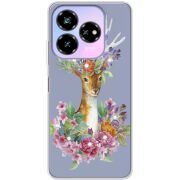 Чехол со стразами Nubia V60 Design Deer with flowers